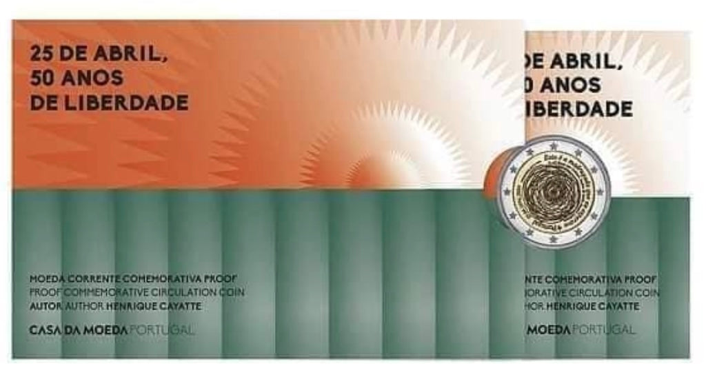 Πορτογαλία 2€ 25 Απριλίου 50 Χρόνια Ελευθερίας 2024 ΑΠΟΔΕΙΞΗ