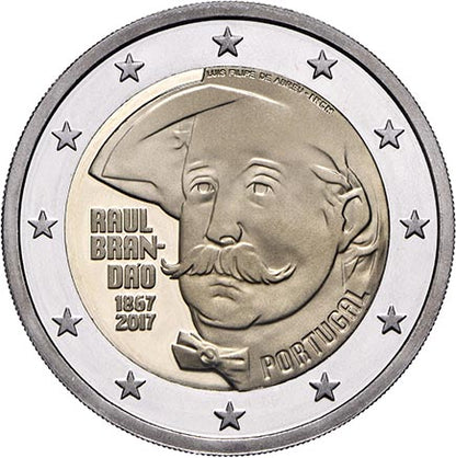 Πορτογαλία 2 € 150 χρόνια από τη γέννηση του Raul Brandão Proof 2017