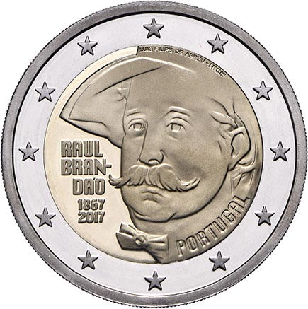 Πορτογαλία 2 € 150 χρόνια από τη γέννηση του Raul Brandão Proof 2017