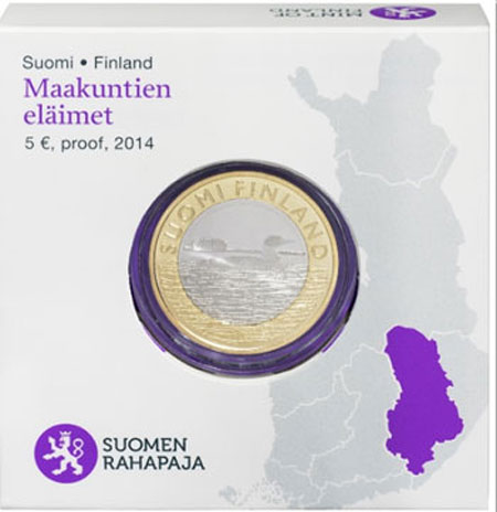 Φινλανδία 5€ Savonia Proof Grebe 2014